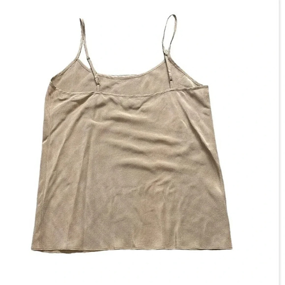 Club Monaco silk camisole Tan Small White polkadot design Women’s size M - Picture 2 of 11